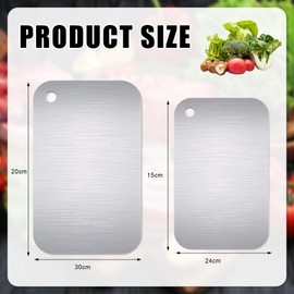 Titanium Chopping Board, Pack of 2, Titanium Chopping Board, High Quality Stainless Steel Chopping Board, Easy to Clean, Chopping Board, Stainless Steel, Suitable for Cutting