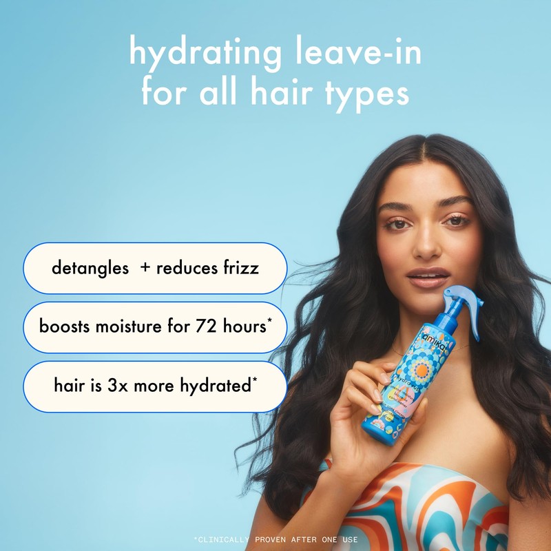 amika Hydro Rush Intense Moisture Leave-In Conditioner with Hyaluronic Acid,
