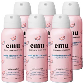 EMU (EVERYONE MUST USE) Hand Sanitizer pocket spray, Travel size 2.2oz. Cleanses Your Hands, Hydrating. Hand soap bulk. 24-hour disinfectant sanitizing. Made in USA (Watermelon_6)