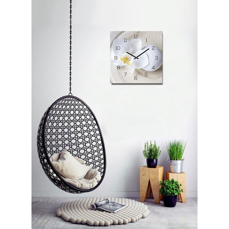 levandeo Wall Clock Glass 30 x 30 cm Glass Picture