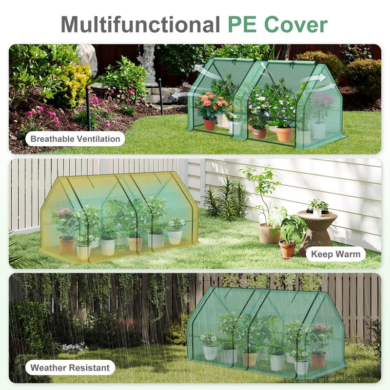 Aoodor 6 x 3 x 3 ft Mini Greenhouse with