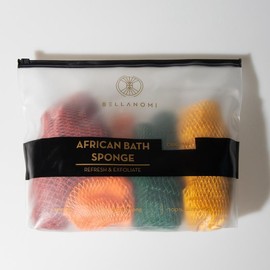 4 Piece African Exfoliating Net Sponge Bundle, Ethically Sourced from Nigeria Bath Sponge:_SAVANNAH