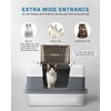 Scirove Stainless Steel Cat Litter Box Enclosed with Lid，Covered Metal