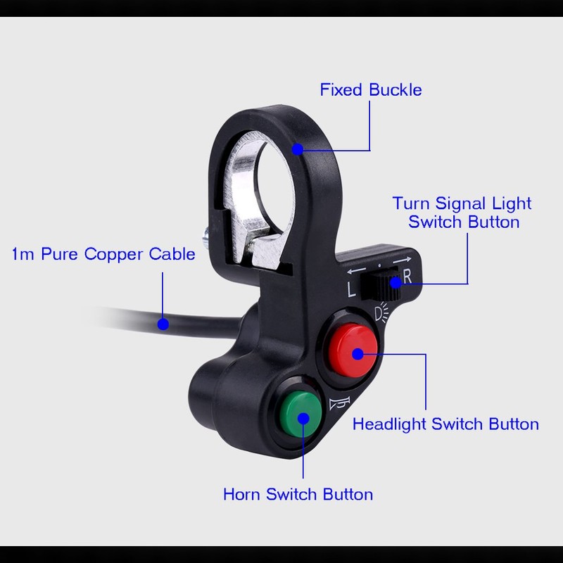 Indicator Switch, Duokon Handlebar Switch, 22 mm Motorcycle Handlebar Switch,