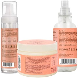 SheaMoisture Curly Hair Bundle: Frizz Free Mousse 7.5 Fl Oz, Curl Enhancing Smoothie 12 Oz, Hold & Shine Mist 8 Fl Oz for Styling