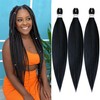 Kfilsg Braiding Hair Pre Stretched 26 Inch #1 Black Long