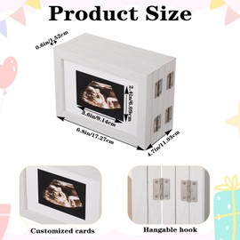 5 Folding Sonogram Picture Frame for Expecting Parents- 4.7" × 6.8" Baby Ultrasound Picture Frame Natural Wood Sonogram Pregnancy Frames Baby First Photo Frames for Pregnant Mom Gifts, Nursery Decor