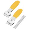 Bates- Razor Blade Scraper Set, 2 Pack, Yellow, Locking Razor