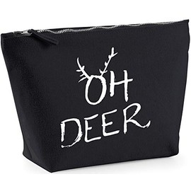 Hippowarehouse Oh deer horns printed make up cosmetic wash bag 18x19x9cm
