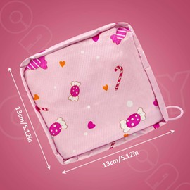 REEKNOKOL 2Pcs Sanitary Towel Holder，Period Bag Sanitary Napkin Storage Bag Sanitary Pouch with Zipper Portable Pantyliners Bag for Women Teen Girls Ladies (Pink/Purple)