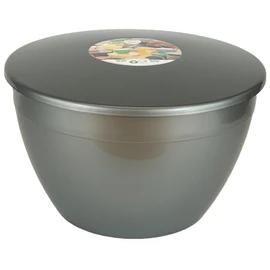 Just Pudding Basins 4 Pint Large Bowl with Lid for Steaming and Mixing Durable Plastic Dishwasher Safe Colour Silver