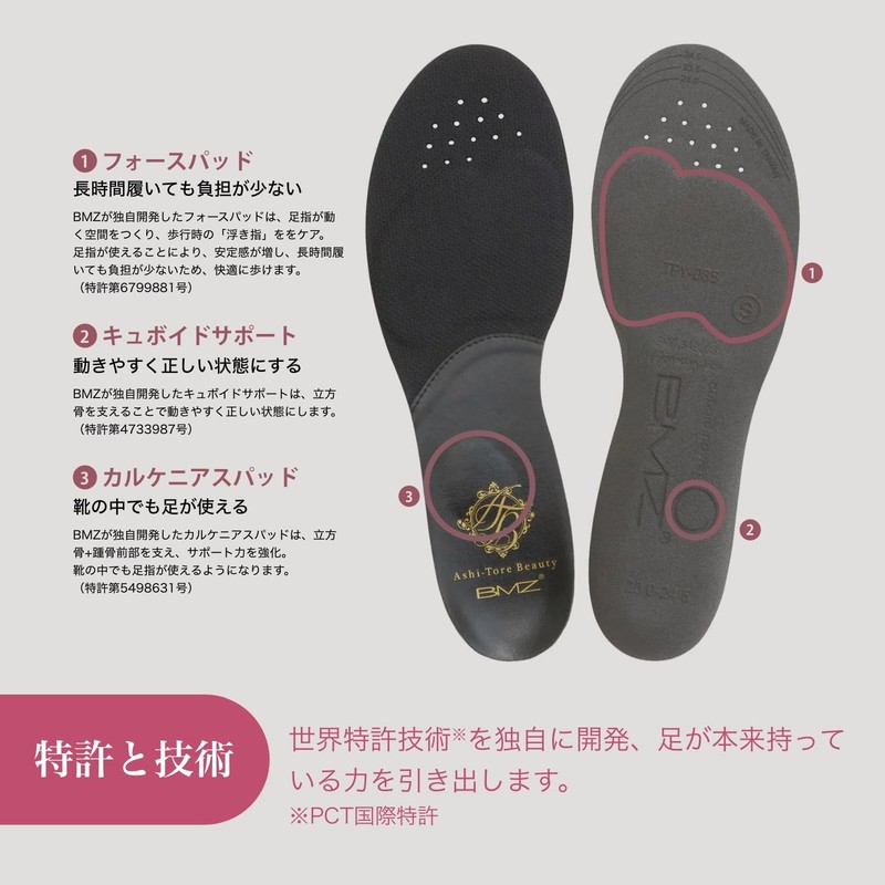 BMZ Beautiful Legs Insole, Acitrevity + (M (25-26.5), Gold) Insole,