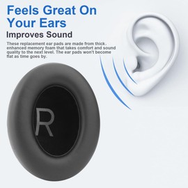 NC700 Ear Pads Cushions Replacement Ear Cushions Compatible with Bose NC700 Noise Cancelling Headphones, Soft PU Leather Ear Muffs High-Density Memory Foam Earpads - Black