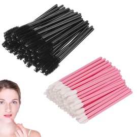 400 PCS Lip Applicators Disposable and Eyelash Spoolies, Lipstick Applicator Lip Gloss Wands (Spoolie *200, Lip Wands*200)