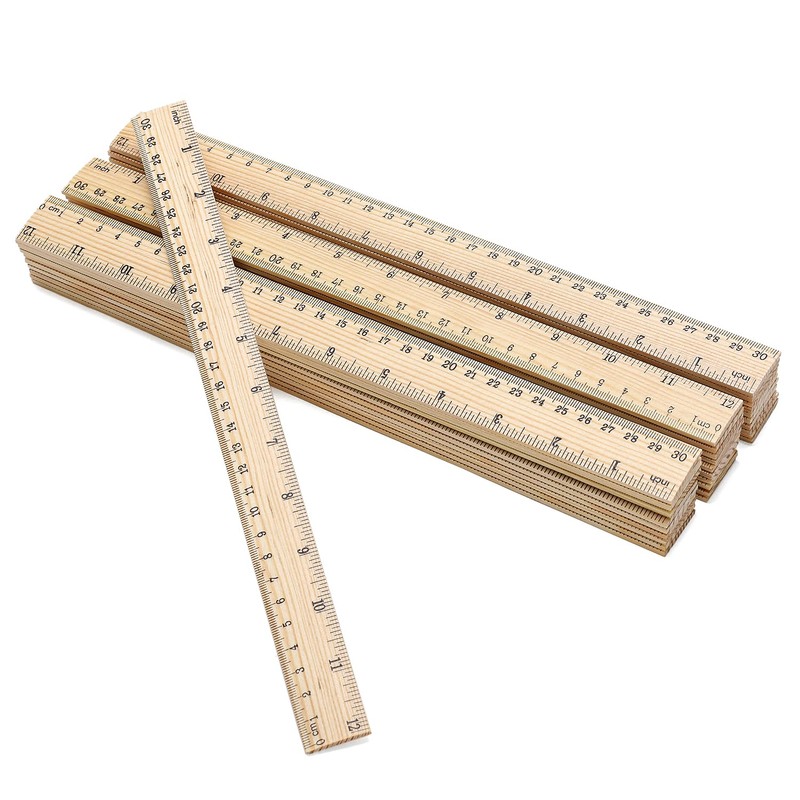 60 Pack Wooden Ruler 12 Inch Rulers Bulk Wood Measuring