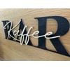 Kaffee-BAR Schild mit 3D-Schriftzug aus Holz (30cm) Schwarz