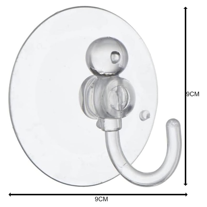 Toyland® Pack of 6-9cm (3.5") Giant Clear Suction Hooks -