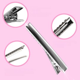 Hair Clip Base Approximately 30 Pieces Resin Material Hairpin Hair Clasp Metal Accessories Parts Handmade Hairpin Silver DIY Bangs Clip (6.5cm)