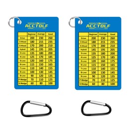 ACCTOLF Golf Club Range Chart, Golf Range Chart, Golf Club Distance Card with Carabiner Clip for Golf Bag, Water Resistant Golf Yardage Card for Seasoned Golfers, Average or Beginners