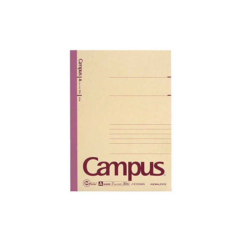 Kokuyo No-E103AN Campus Notebook, Recycled Paper, A5, A-Rule, 30 Sheets