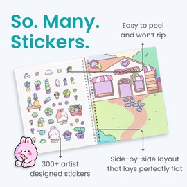 Cupkin Bunny Sticker Book Activity for Kids, Toddler Airplane Travel Essentials, 300+ Bunny Stickers for Kids + 8 Scenes and Coloring Book Pages, Stickers for Toddlers, Crafts Ages 2-8