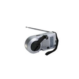 KAITO KA006 Hand Crank Emergency AM/FM Radio with Flashlight, Color Silver