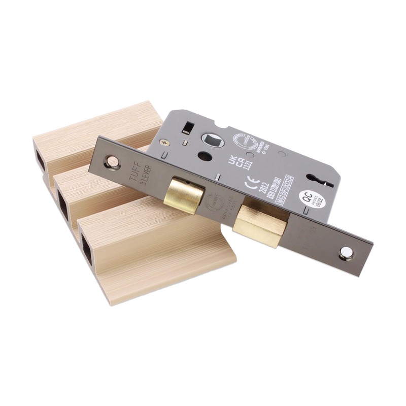 Infinity Decor Fire Rated Black Nickel 3 Lever Mortice Sash