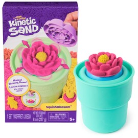 Kinetic Sand, SquishBlossom Blooming Flower with 8oz Neon Yellow & Pink Play Sand, Pot & Molds, Arts and Crafts Sensory Toys, Holiday Gifts & Stocking Stuffers for Kids Ages 3 and up