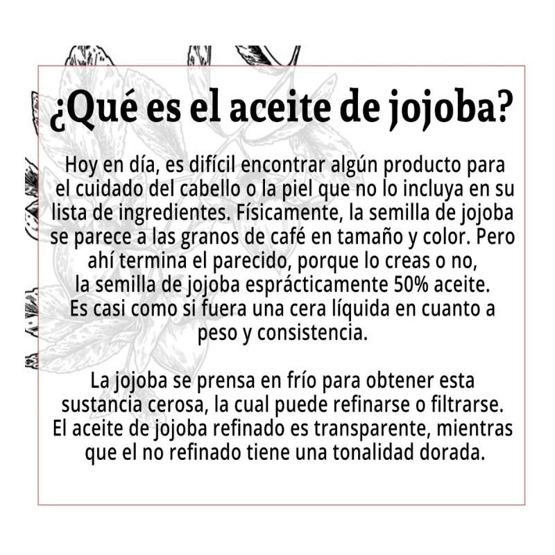 Laferv Aceite Jojoba Dorado 100% Orgánico Prensado En Frio 500