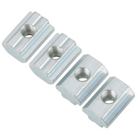 Pack of 20 Sliding T-slot nuts, carbon steel, galvanised hammer head mounting kit for aluminium profile (M6)