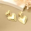 Gold Heart Earrings for Women Girls Heart Drop Earrings Double