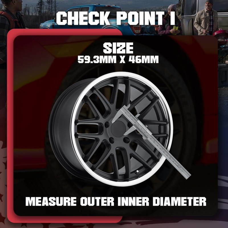 InTimesAuto 59MM 2.3 Inch Wheel Center Caps Rim Wheel Center