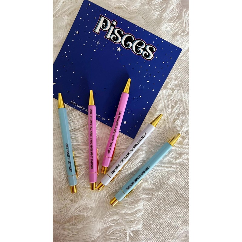 Jxueych 5 Pcs Funny Pens Set for Pisces - Immerse