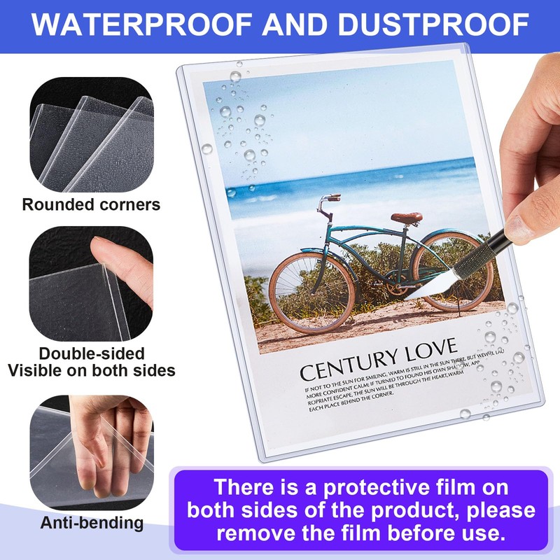 Teling 5 Pcs 8 1/2" x 11" Rigid Print Protectors