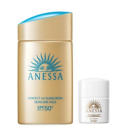 ANESSA Perfect UV Skin Care Milk, NA, 2.4 fl oz (60 ml), SPF50+, PA++++ Dayserum N, Small Size Included