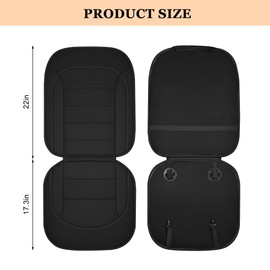 Zpana Car Seat Cushion, Leather Soft Breathable Non-Slip Vehicle Front Driver Seat Cover Pad, Comfortable Auto Interior Chair Protector Cushion, Universal for Truck SUV Sedan (Black)