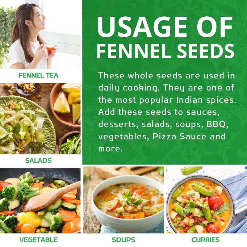 Jiva Organic Fennel Seeds 7 Oz Bag - Non-GMO, Certified,