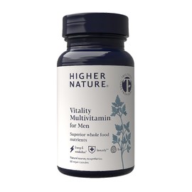Higher Nature - Vitality Multivitamin for Men - True Food Formula Nutrients from 16 Real Foods - Vegan - One Month Supply - 60 Capsules