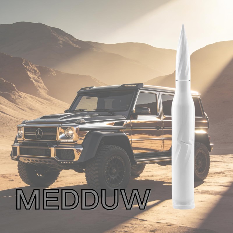 Medduw 5.5 inch White Bullet Antenna Replacement for Ford F150