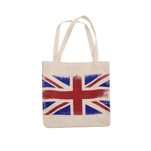 Union Jack Printed Reusable Tote Bag, Canvas Bag, Novelty Printed