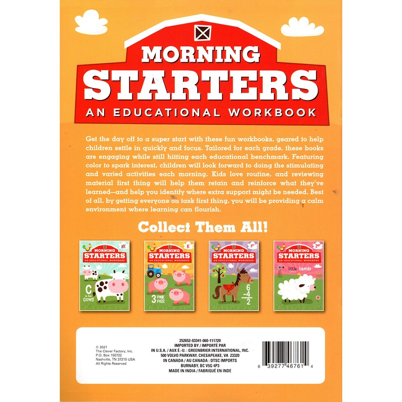 Educational Workbooks Kindergarten - Morning Starters