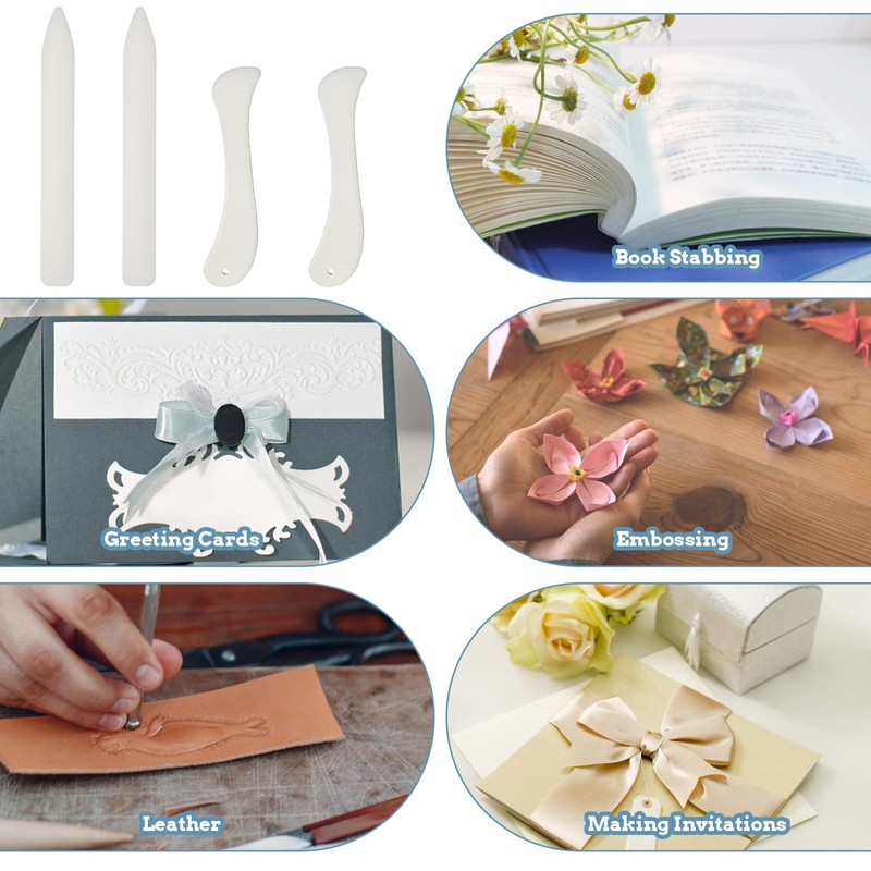 4 Pcs Bone Folders, Crease Makers Scoring Tool Creaser Set