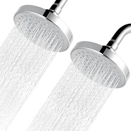 Cabezal de ducha de alta presión, potente cabezal de ducha de lluvia de 4.7 pulgadas, reemplazo universal perfecto para cabezales de ducha de lluvia (paquete de 2, cromo)