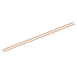 sourcing map 2 Pack Pure Copper Round Rod 3mm/0.12 Inch Diameter 250mm/10 Inch Length Solid Copper Rod Lathe Bar Stock for DIY Metal Craft Metal Working Hobbies