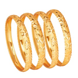 Bodha Traditional IndianFine Gold Plated Designer Bangles for Women (Pack of 4) SJ_3316