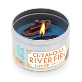 JD and Kate Industries Cuyahoga River Fire Scented Candle | Funny gift for someone from Cleveland | Buckeye Scent