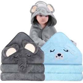 ROXANEPIG Pack of 2 Baby Bath Towels, 80 x 80 cm Baby Towels Hood, Hooded Towels Baby, Baby Towel Bamboo, Hooded Bath Towel, Children's Towel, Bath Towel for Babies, Newborns