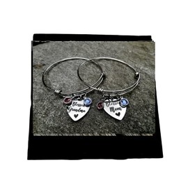 Mother Daughter Blessed Mom Bangle Set, Matching Birthstone family tree bracelet, Blessed Grandma, Crystal Birthstones, Grandma birthstone Bracelet, Family Tree Jewelry