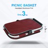 LIQING 35L Large Picnic Basket 2 Layers of Internal Pockets