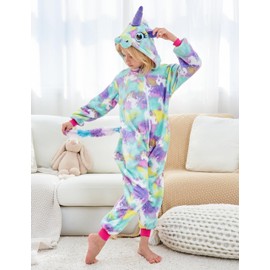 Kids Unicorn Onesie Girls Animal Costume Cosplay Pajamas 4 Years
